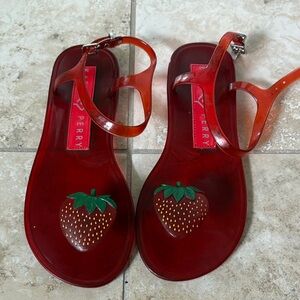 Katy Perry Collections Red Sandals with Strawberry Detail